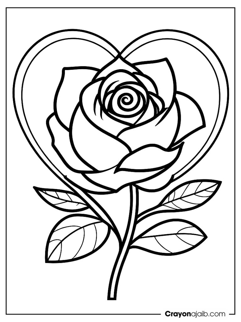 A sweet and simple heart shaped rose design perfect for kindergartners ca