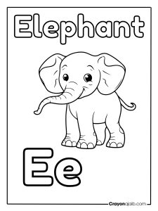 Animal letter e for elephant