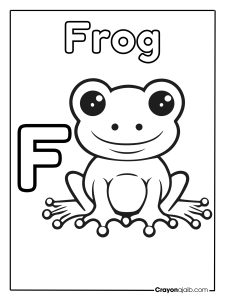 Animal letter f for frog