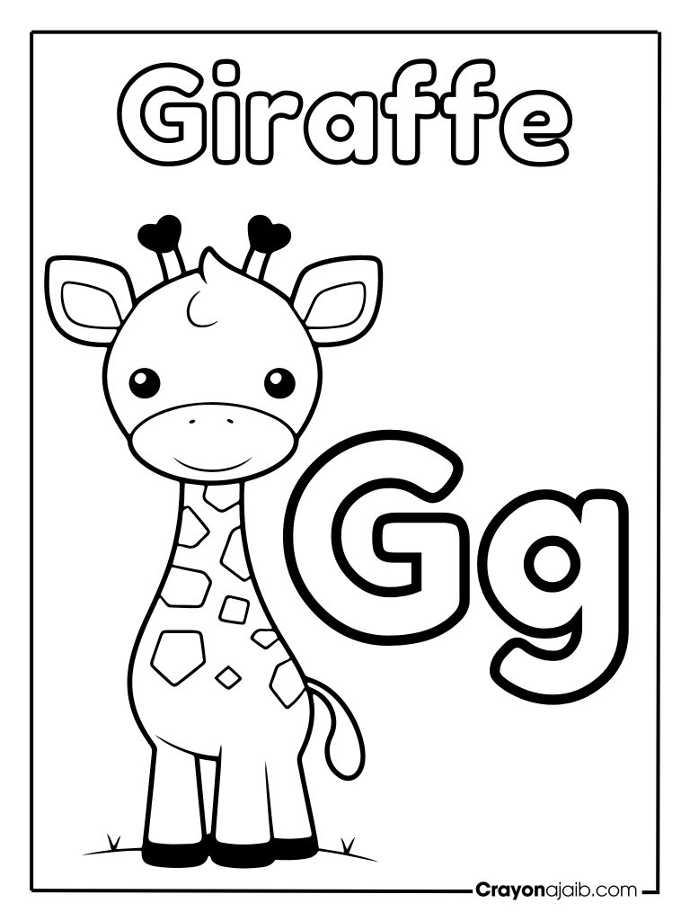 Animal letter g for giraffe