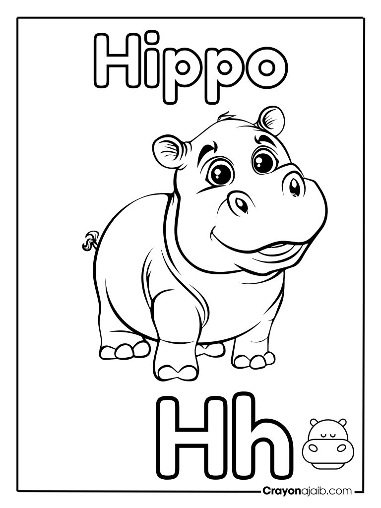 Animal letter h for hippo