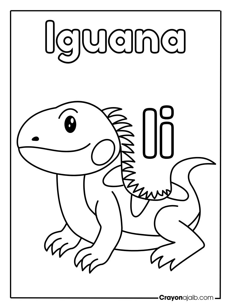 Animal letter i for iguana