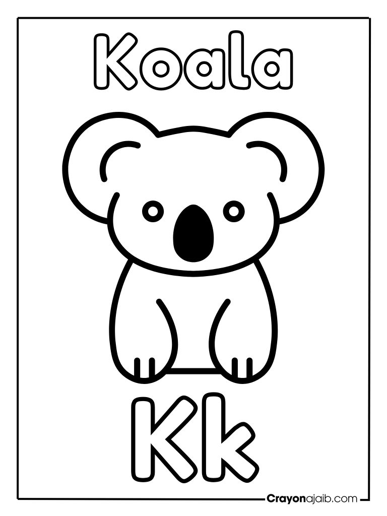 Animal letter k for koala