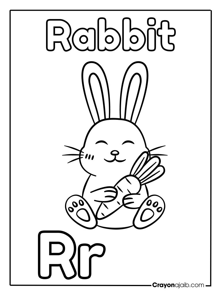 Animal letter r for rabbit