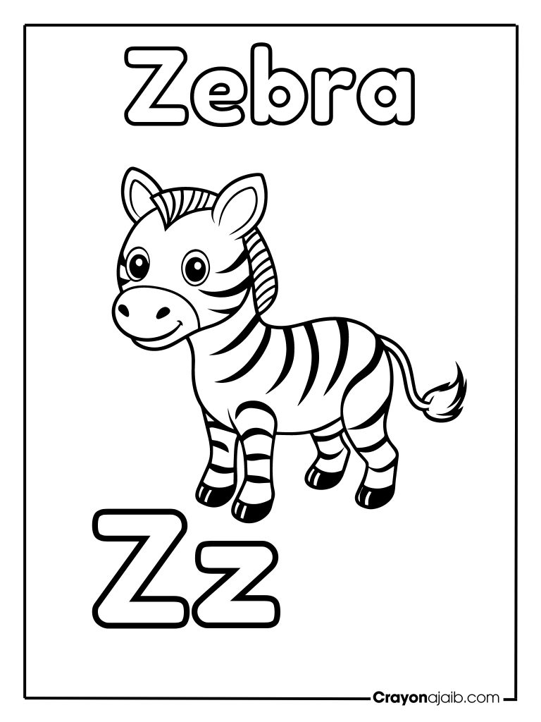 Animal letter z for zebra