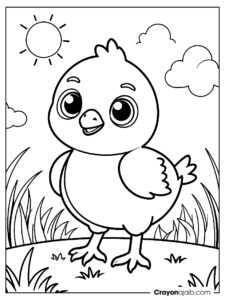 Baby chick farm coloring page ca