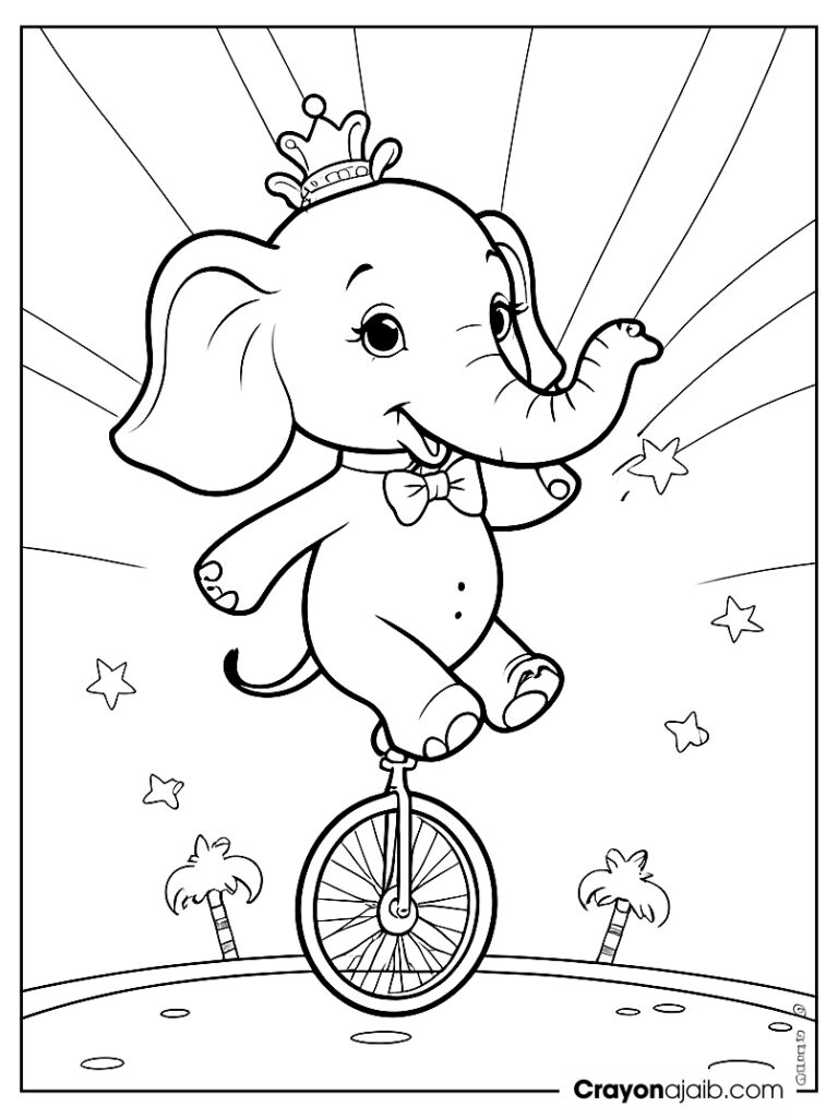 Circus elephant coloring page ca