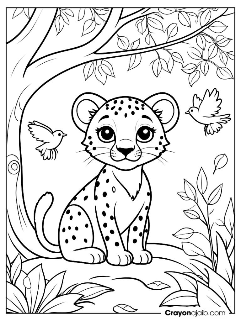 Cute cheetah cub coloring page ca