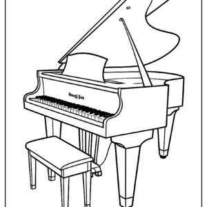 Friendly key piano coloring page ca