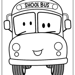 Happy school bus for kids to draw ca