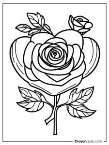 Heart shaped rose art ca