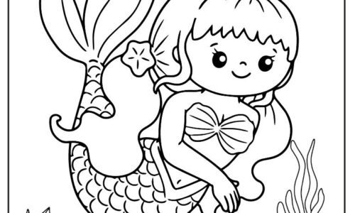 Mermaid coloring pages for kids free download