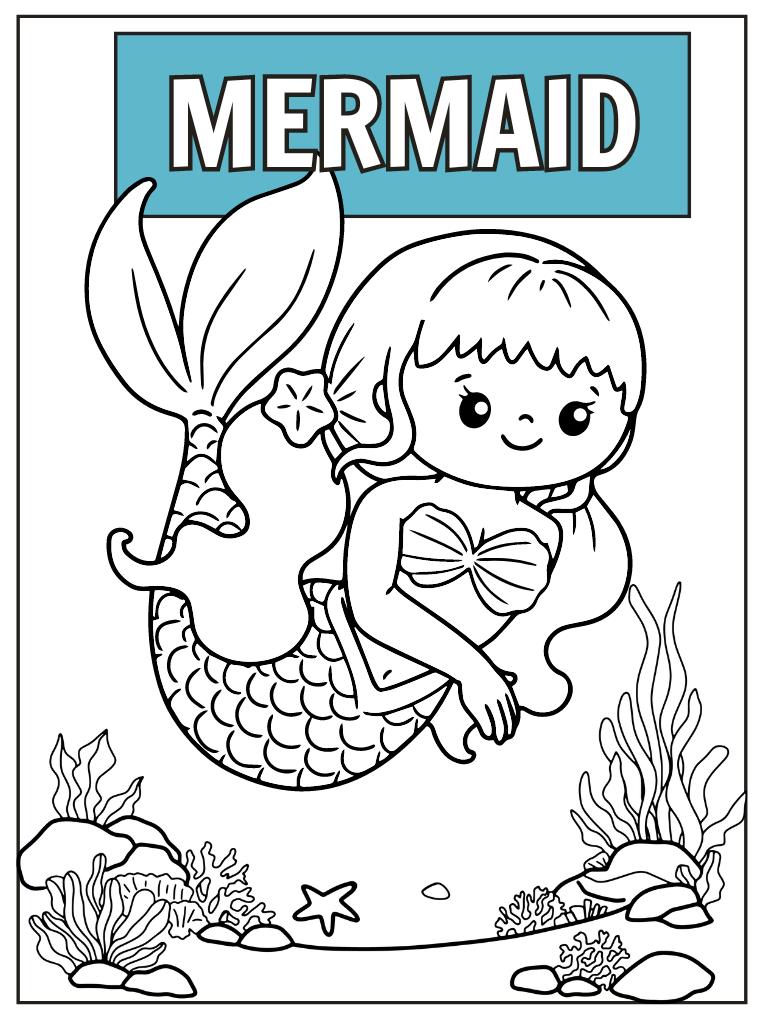 Mermaid coloring pages for kids free download