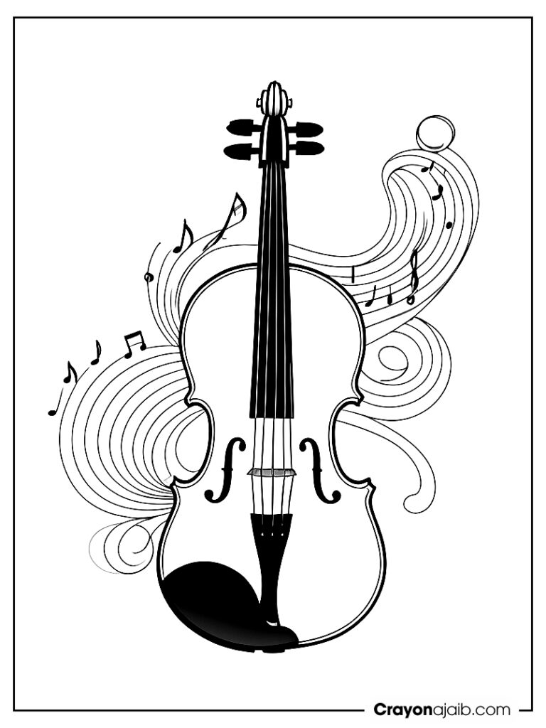 Musical instrument violin page for kids ca