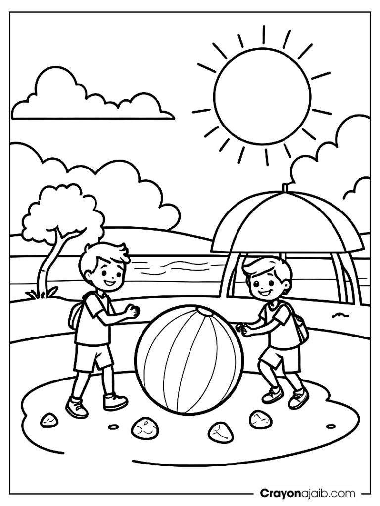 Picnic kids coloring page ca