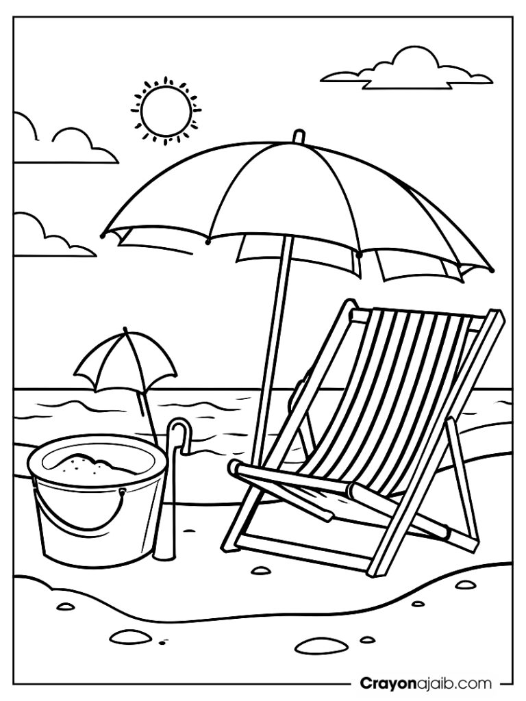 Relaxing beach chair with umbrella ca