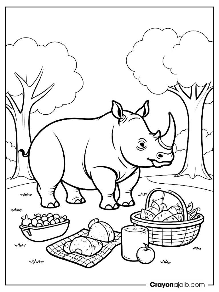 Rhino with food coloring page ca