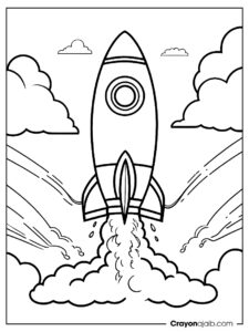 Rocket ship on a launch pad for kids ca