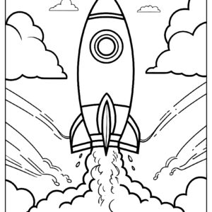 Rocket ship on a launch pad for kids ca