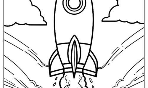 Rocket ship on a launch pad for kids ca