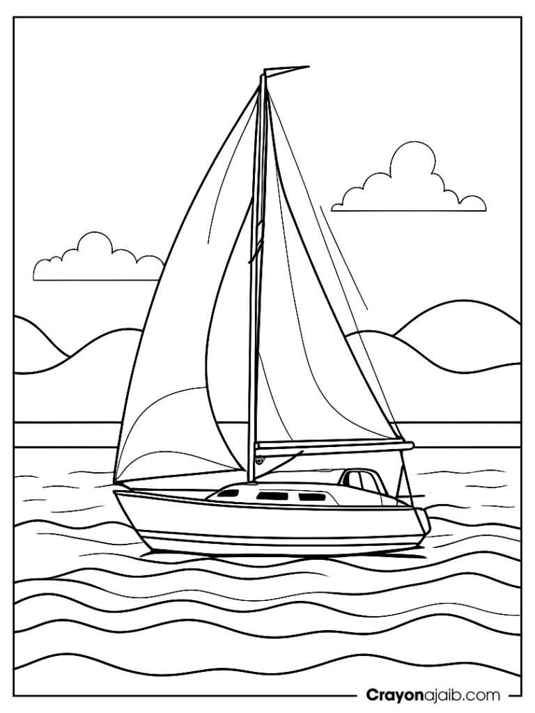 Sailboat with anchor and calm waters ca