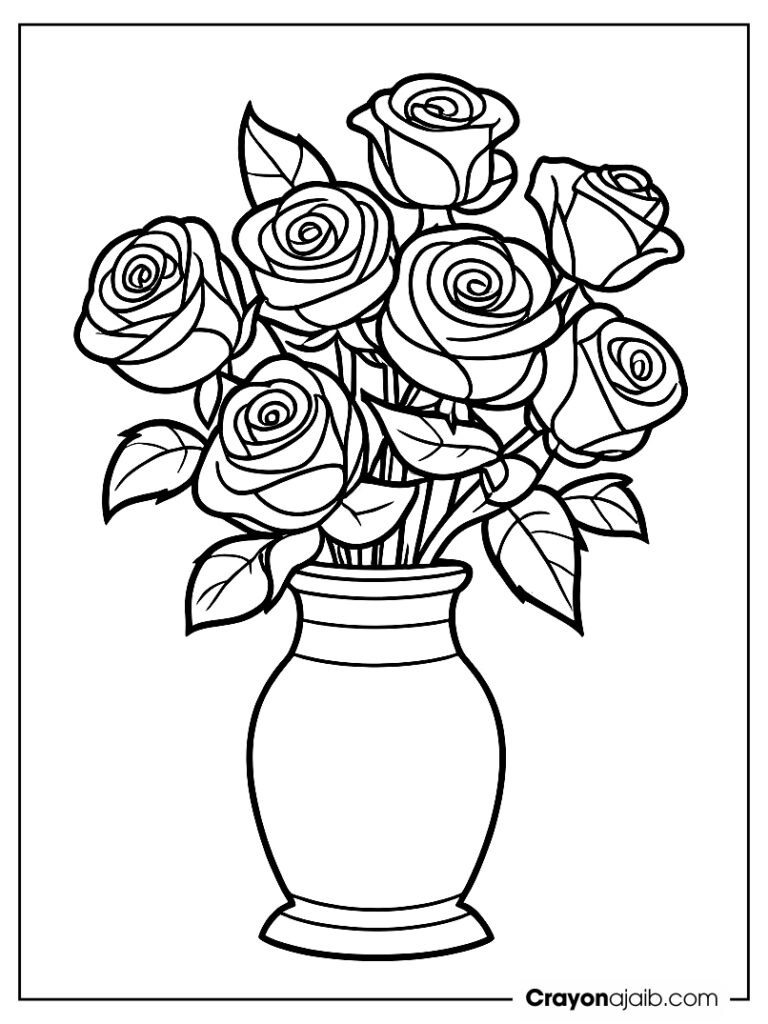 Simple rose bouquet in a vase ca