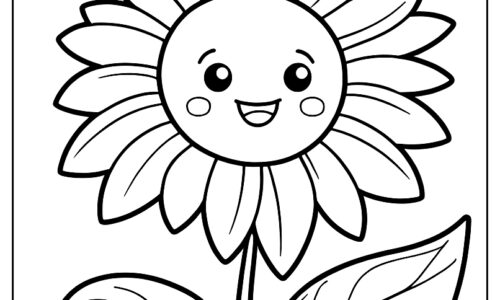 Sunflower and bee line drawing ca