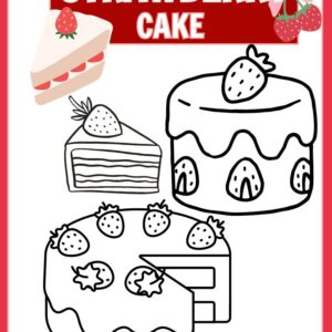 Sweet strawberry cake coloring