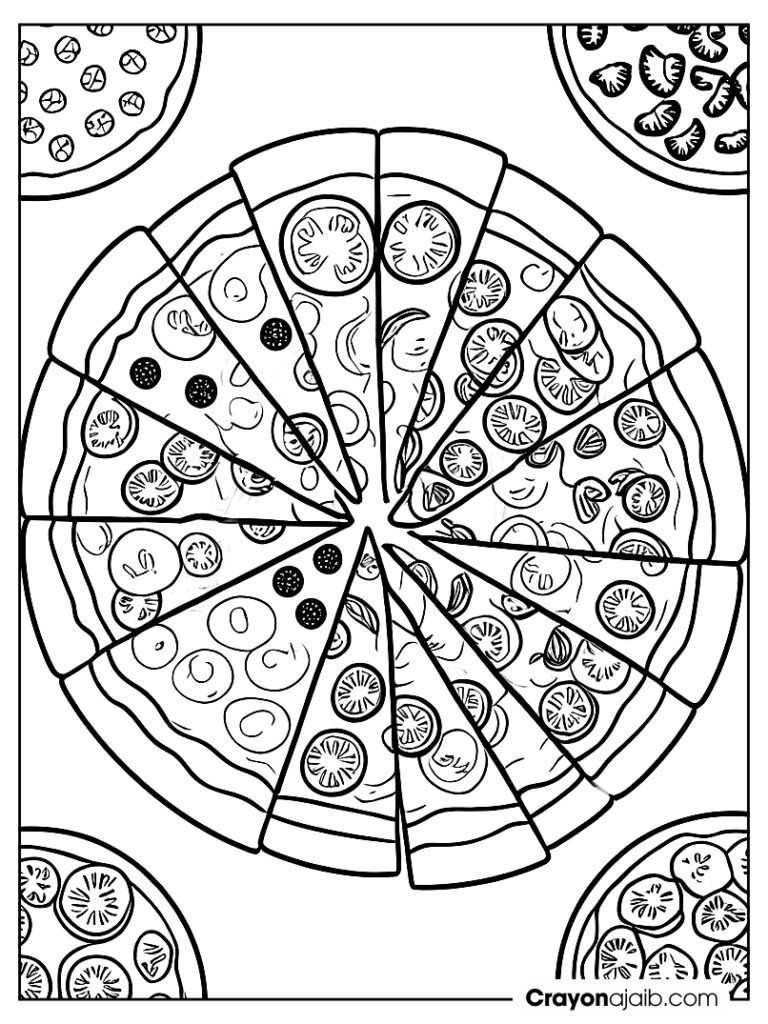 Topping variety pizza design for kindergarten ca