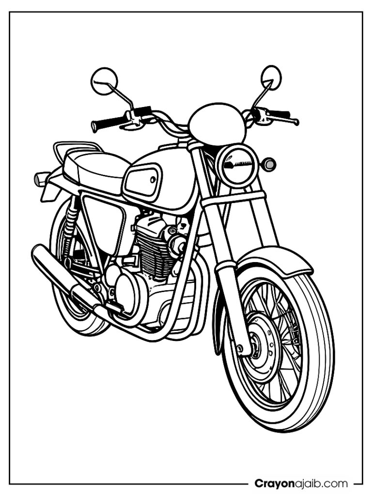 A side view of a motorcycle ca