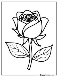 Charming rose bud coloring design ca