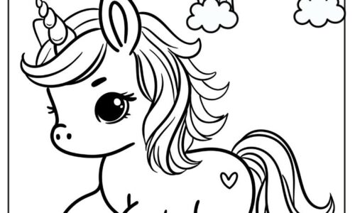 Magical unicorn coloring pages for kids adults