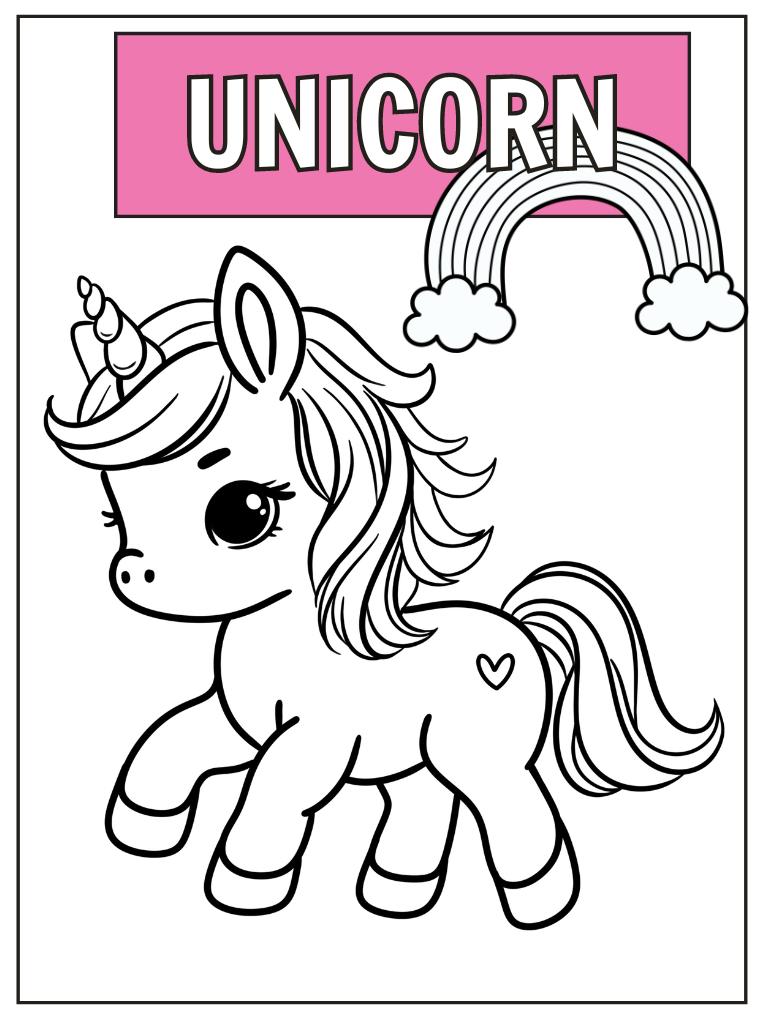 Magical unicorn coloring pages for kids adults