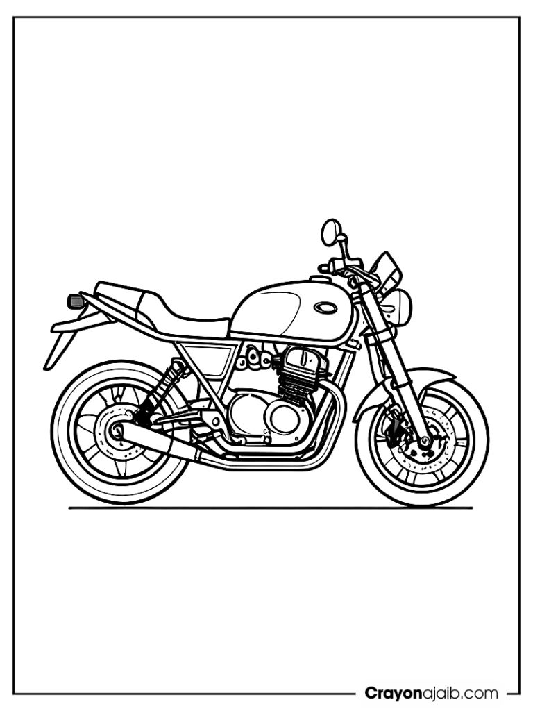 Side view of a motorcycle with simple handlebars and a small exhaust pipe ca