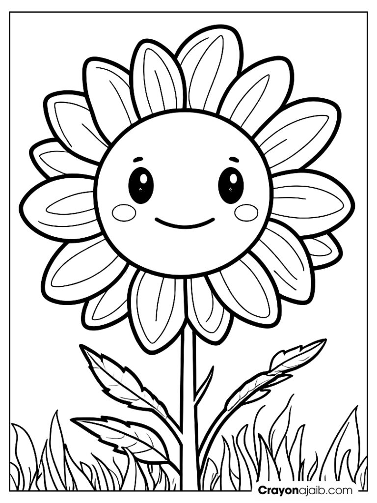 Smiling sunflower brings joy to any kindergarten art activity ca