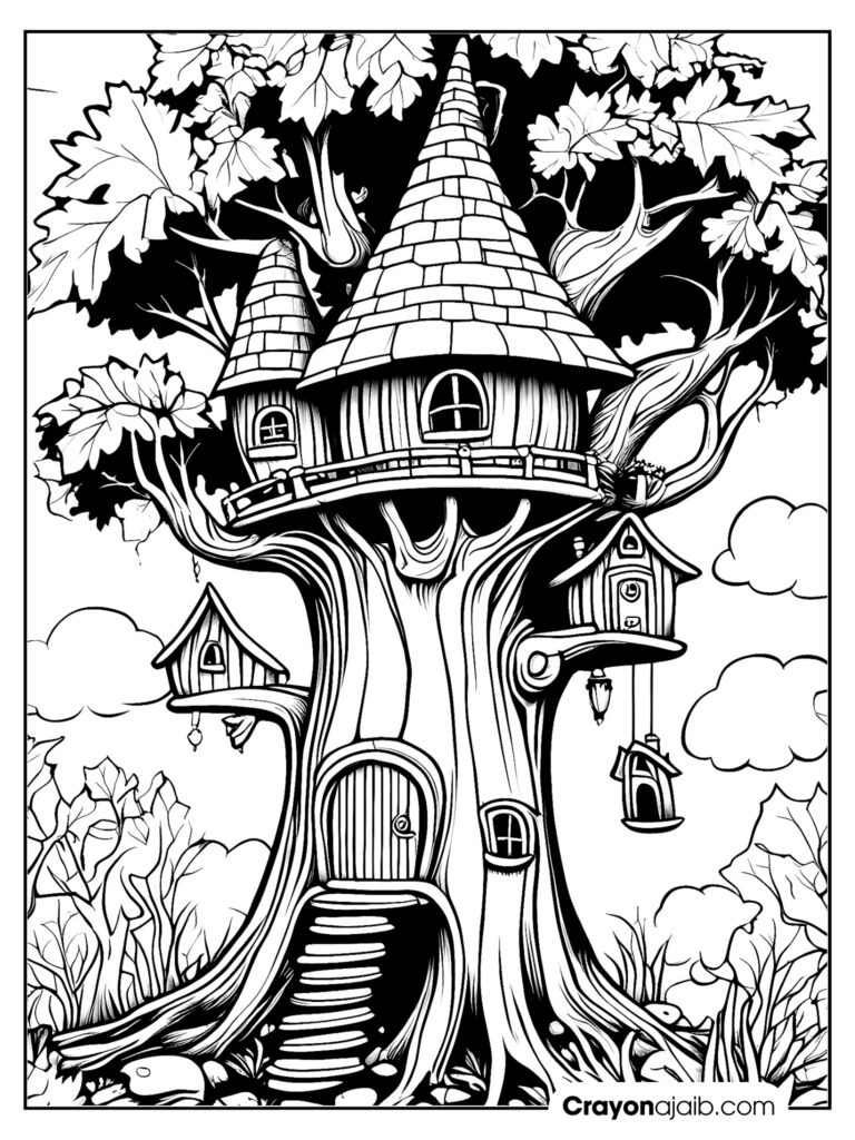 Bring fairy tales to life gorgeous fairy house coloring pages for all ages