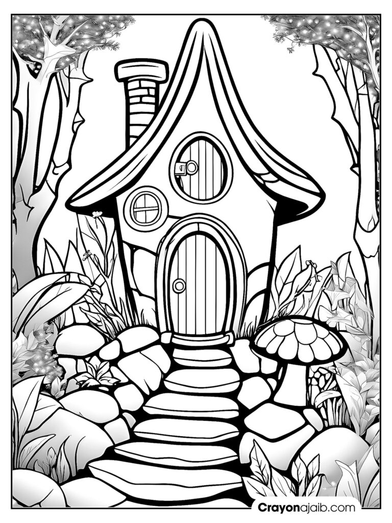 Delight in the details beautiful fairy house coloring pages for kids