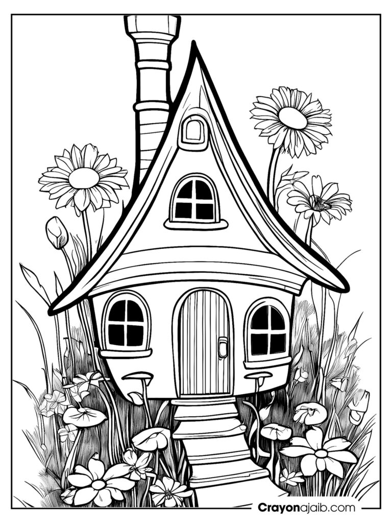 Discover the enchantment unique fairy house coloring pages to download