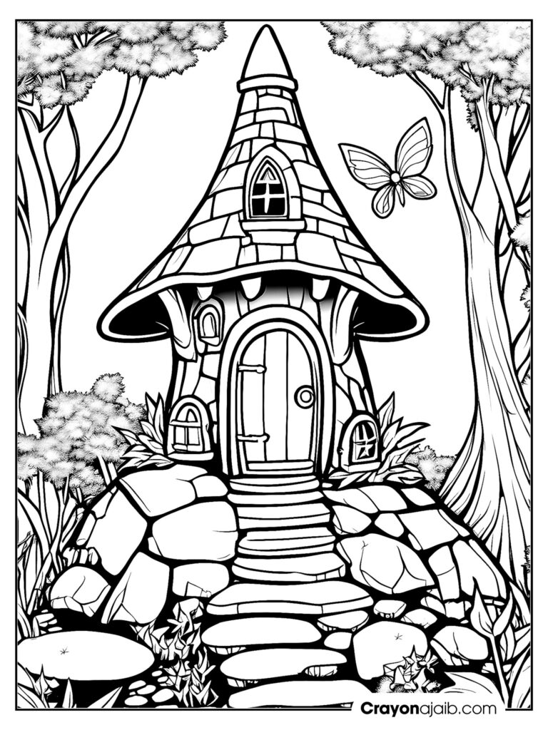 Enchanted coloring fun fairy house pages for your little artist