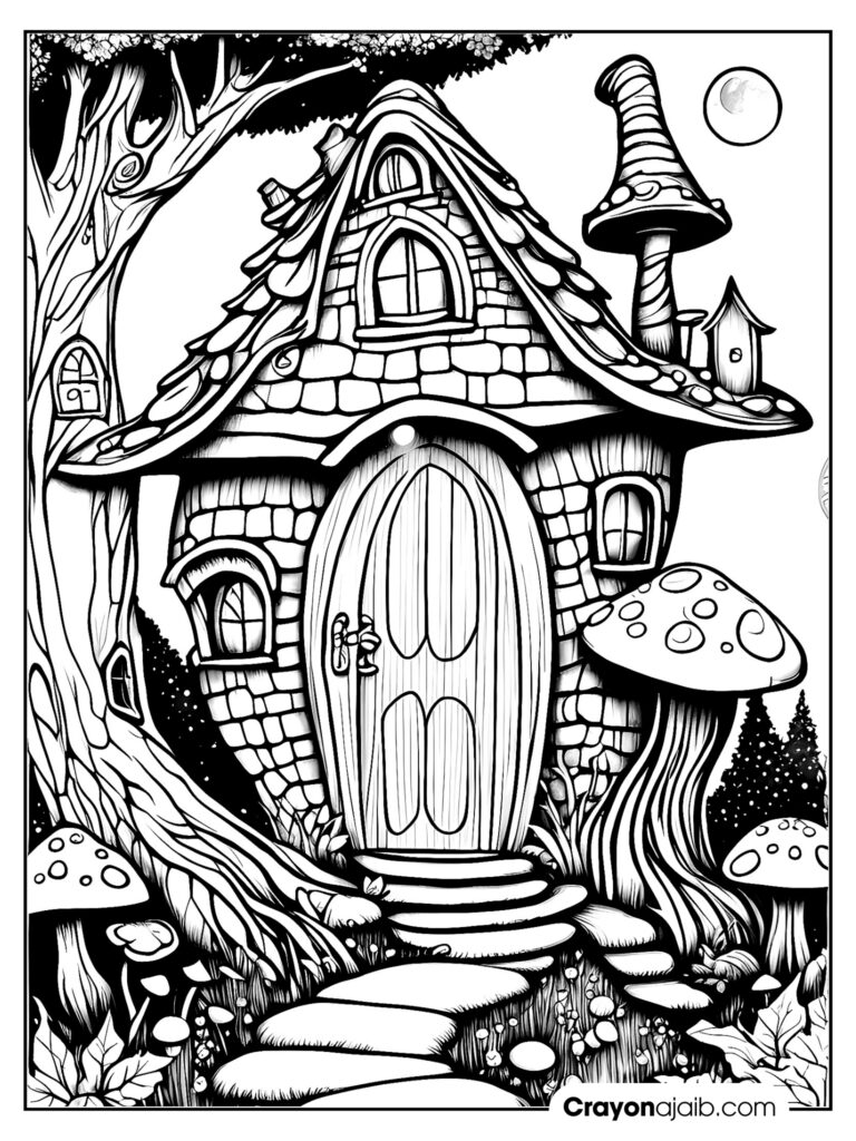 Enter the world of fairies creative fairy house coloring pages for all