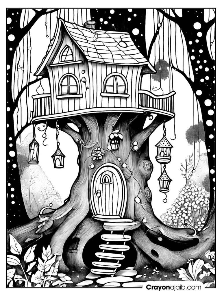 Fairy fun printable fairy house coloring pages for endless creativity