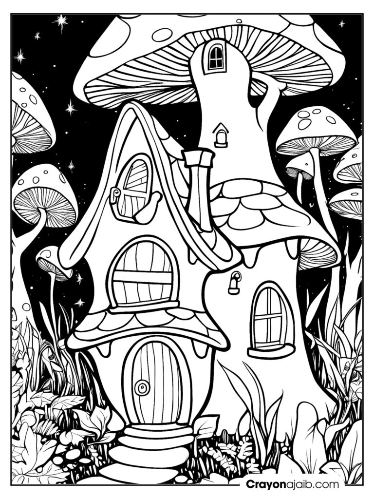 Fairy houses come to life 20 printable coloring pages for kids