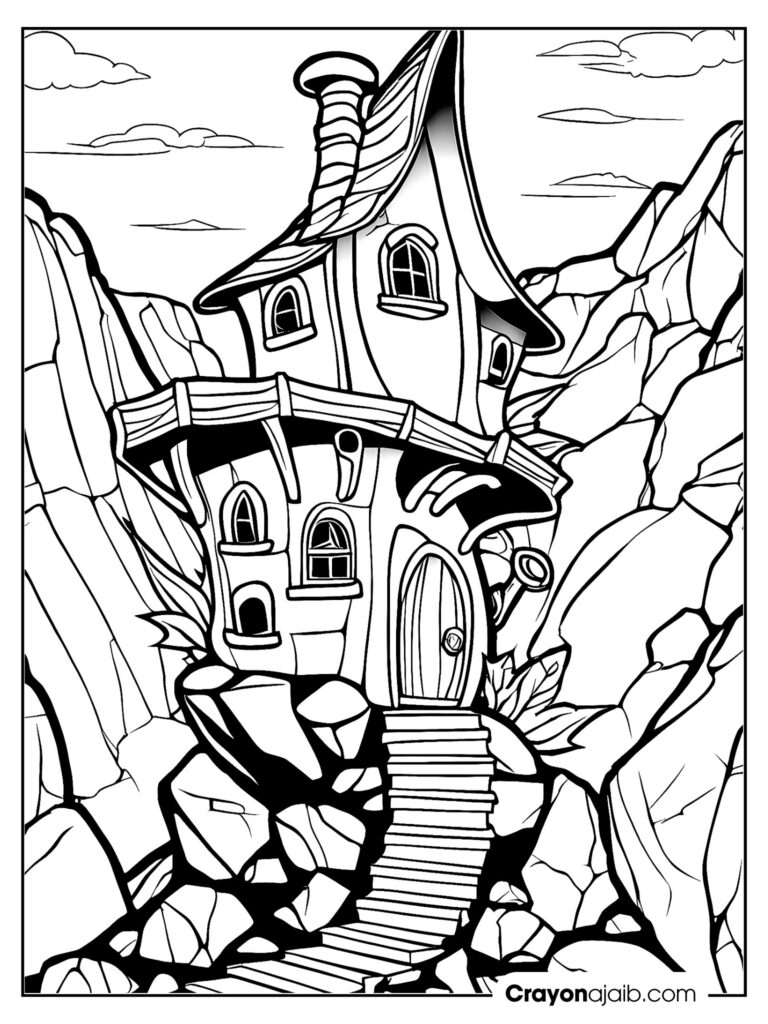 Fairy houses for all free printable coloring pages to download today