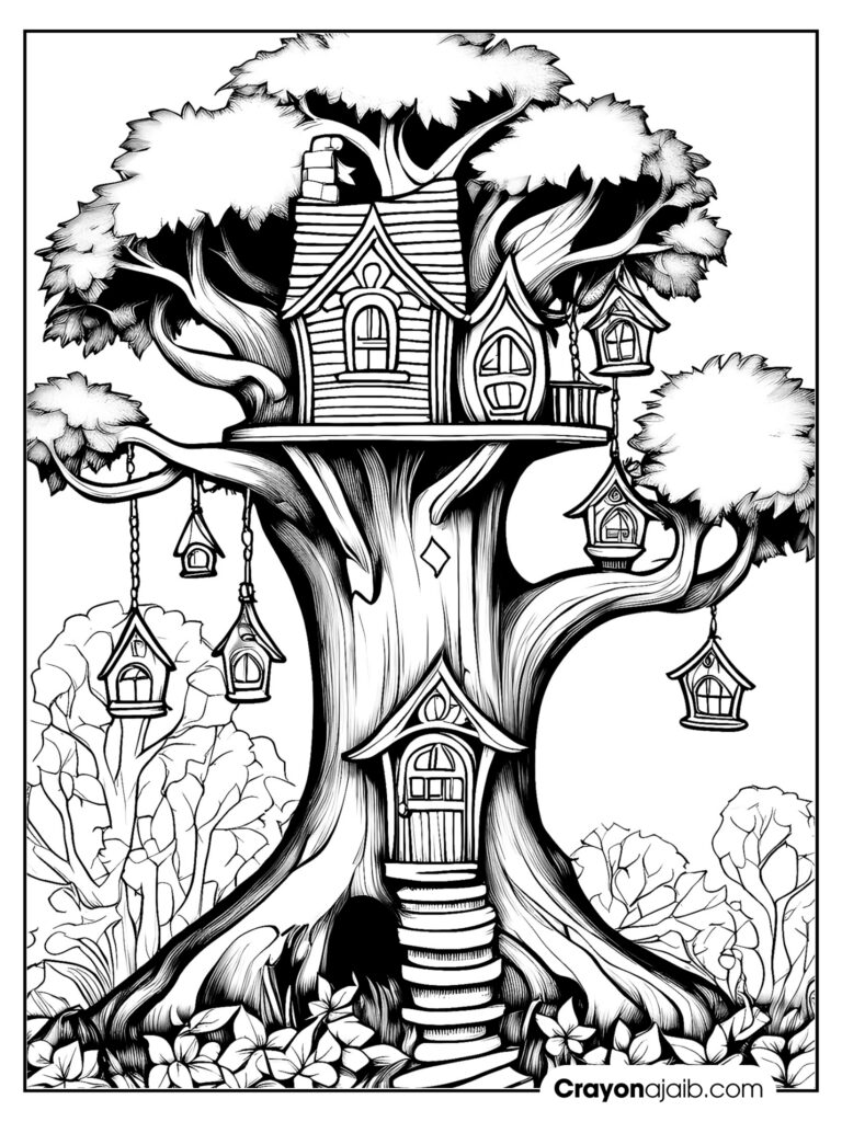 Journey to fairyland detailed fairy house coloring pages for creative minds