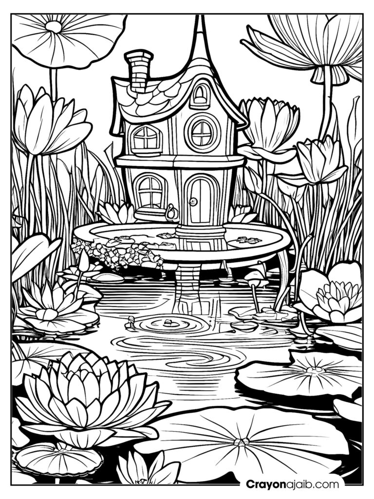 Let’s get colorful fairy house coloring pages for hours of fun