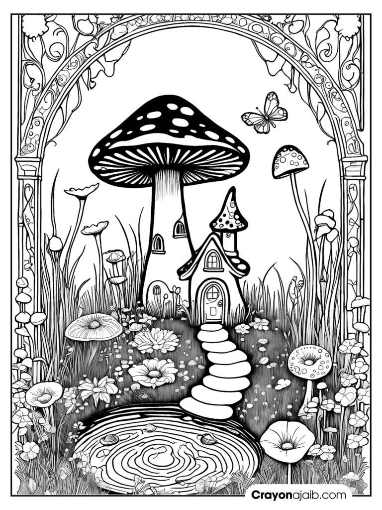 Magical creations unique fairy house coloring pages for kids