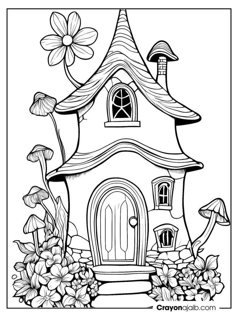 Magical moments top fairy house coloring pages to download today