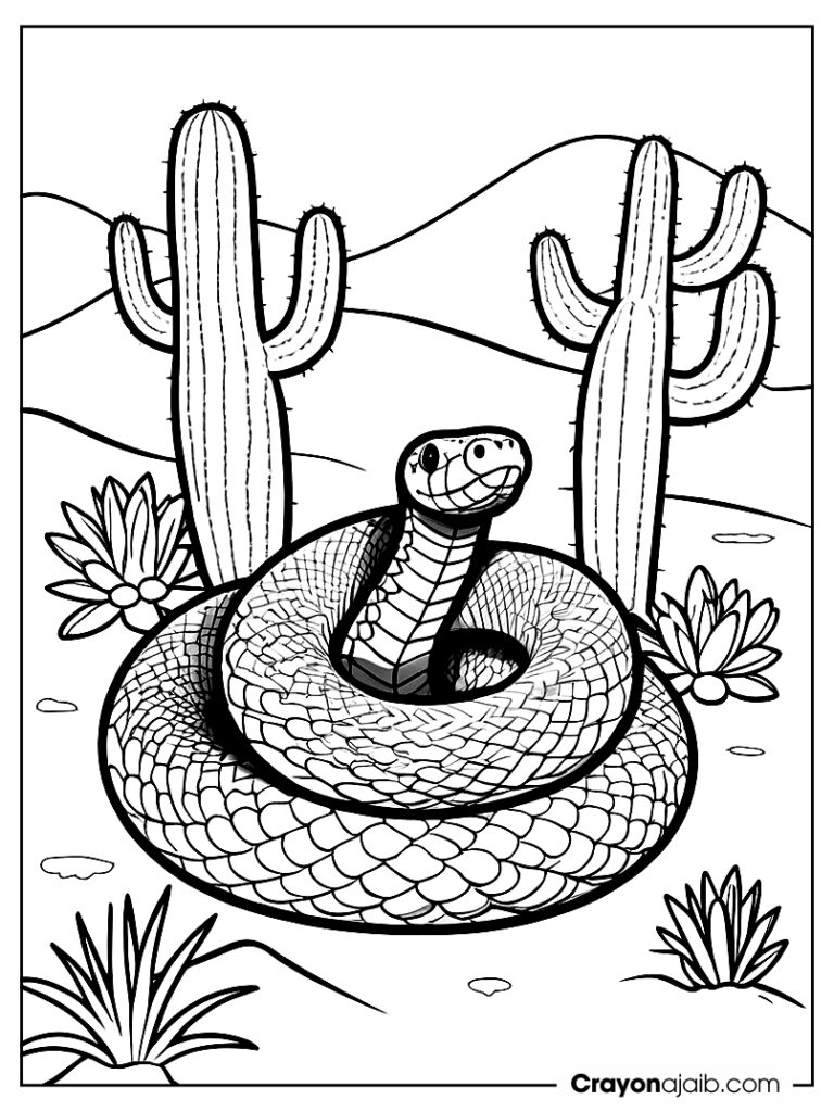 Snake in the desert scene for kindergarten ca