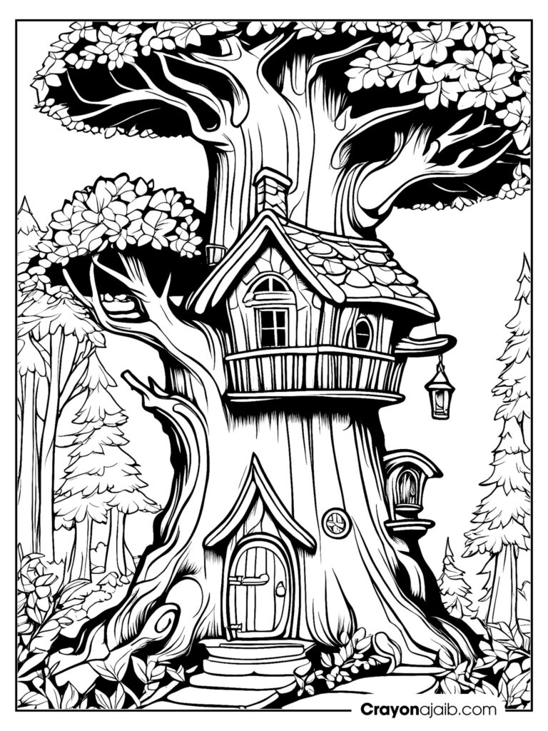 Step into fantasy downloadable fairy house coloring pages for young artists