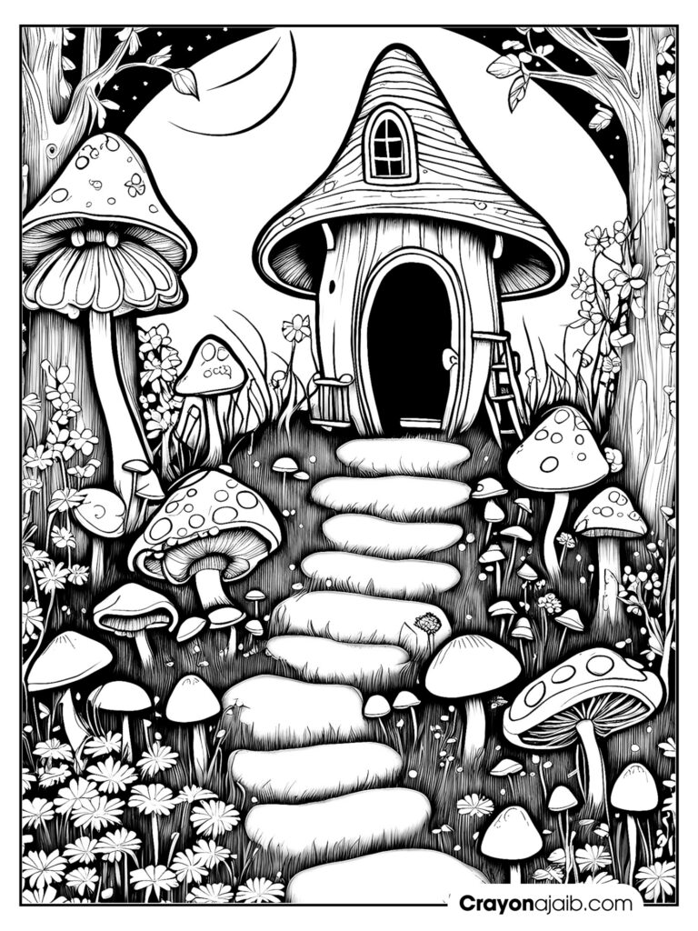 Transform imagination adorable fairy house coloring pages to download